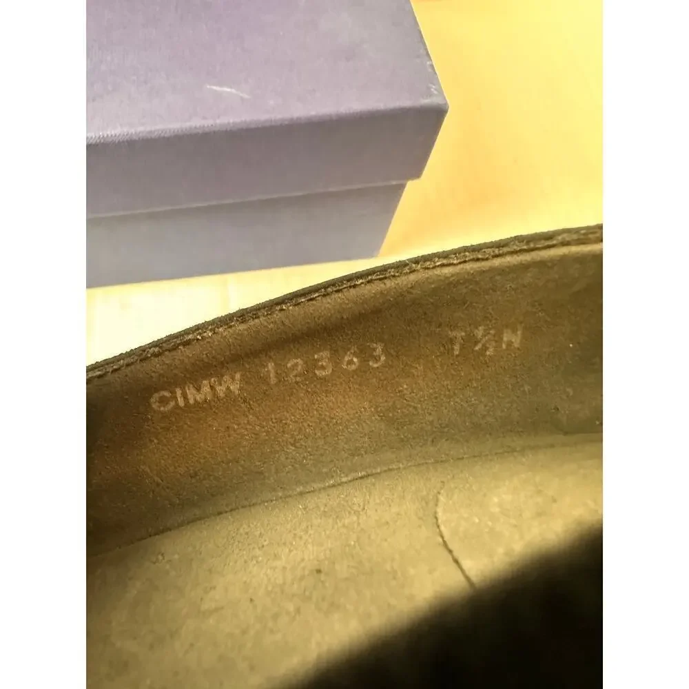 Stuart Weitzman Size 7.5 Black Suede Arise Wedge Heel Closed Toe Shoe Office - Picture 6 of 11